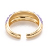 Brass Enamel Cuff Rings RJEW-I077-14G-4