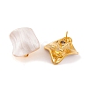 Rhombus Brass Enamel Stud Earrings for Women EJEW-G391-14G-2