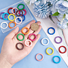   24Pcs 12 Colors Spray Painted Alloy Spring Gate Rings FIND-PH0009-68-3