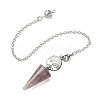 Natural Strawberry Quartz Cone Dowsing Pendulum Big Pendants G-C114-02P-17-2