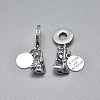925 Sterling Silver European Dangle Charms STER-I019-24AS-2