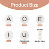 50Pcs 5 Style White Flat Round with Black Letter Silicone Beads SIL-TA0001-49-11