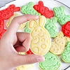 6Pcs 6 Styles Easter Theme Plastic Cookie Cutters EAER-PW0001-069-3