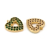 Brass Micro Pave Cubic Zirconia Charms KK-D160-62G-C-2