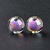 UV Plating Rainbow Iridescent Acrylic Beads OACR-P014-05B-3