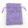 Polyester Imitation Burlap Packing Pouches Drawstring Bags X-ABAG-R004-14x10cm-08-4