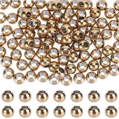 SUNNYCLUE 100Pcs Ion Plating(IP) 202 Stainless Steel Rondelle Spacer Beads STAS-SC0006-90-1