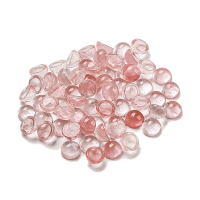 Cherry Quartz Glass Cabochons G-H309-03-10-1