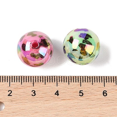 10Pcs UV Plating Colours Acrylic Beads OACR-S146-01M-1