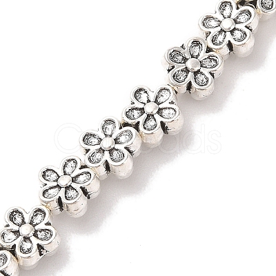 Tibetan Style Flower Alloy Bead Strands X-TIBEB-O007-08-RS-1