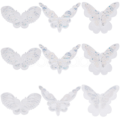 Gorgecraft 18Pcs 3 Style Butterfly Gauze Embroidery Ornaments Accessories PATC-GF0001-09-1