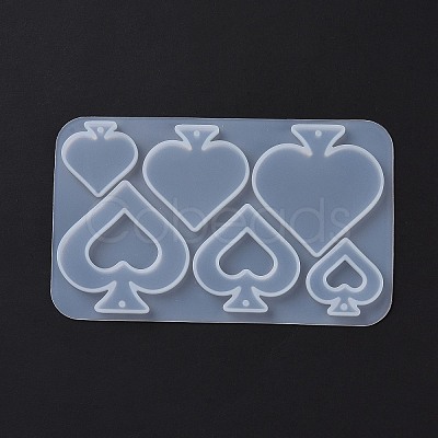 DIY Playing Card Theme Pendants Silicone Molds DIY-C076-01B-1