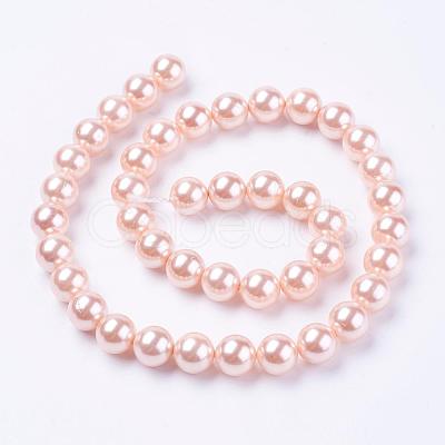 Shell Pearl Beads Strands BSHE-L035-8mm-I-1