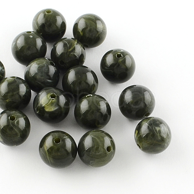 Acrylic Imitation Gemstone Beads X-OACR-R029-10mm-20-1