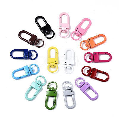 Spray Painted Eco-Friendly Alloy Swivel Snap Hooks Clasps PALLOY-YW0001-26-NR-1