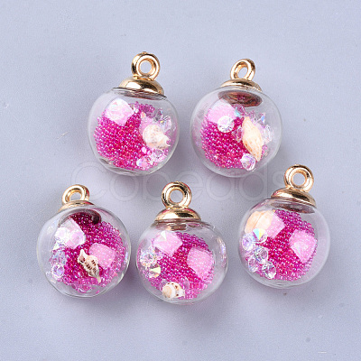 Transparent Glass Globe Pendants X-GLAA-S181-06-1