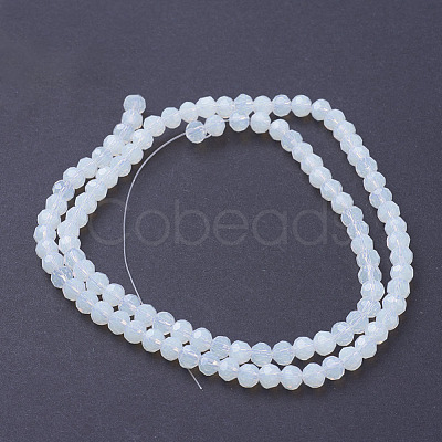 Faceted Round Opalite Beads Strands X-EGLA-J042-4mm-31-1