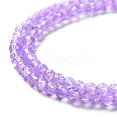 Spray Painted Crackle Glass Beads Strands CCG-Q002-4mm-04-1