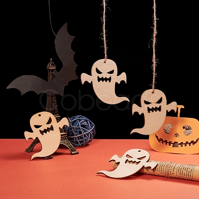 Ghost Shape Halloween Blank Wooden Cutouts Ornaments WOOD-L010-06-1