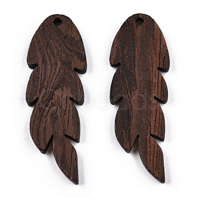 Natural Wenge Wood Pendants WOOD-T023-39-1