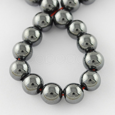 Non-Magnetic Synthetic Hematite Beads Strands X-G-Q892-10mm-1