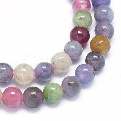 Natural Tanzanite Stone & Tourmaline Beads Strands G-O180-10-4mm-1