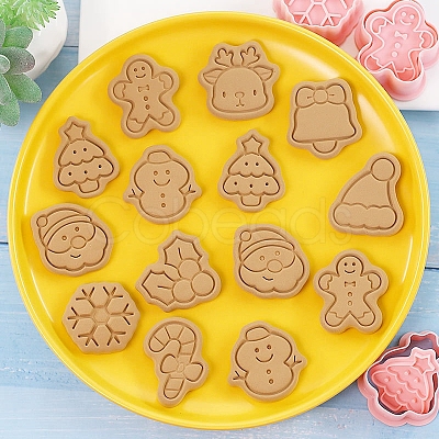 Christmas Themed Plastic Cookie Cutters BAKE-PW0007-028-1