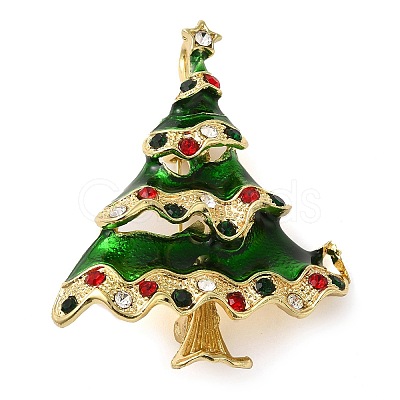 Christmas Alloy Colorful Rhinestone Brooches JEWB-U009-10D-1