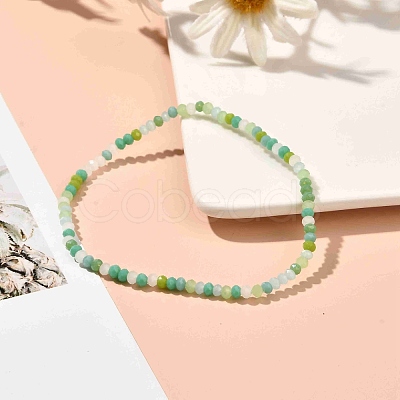 Faceted Round Glass Beads Stretch Bracelet for Teen Girl Women BJEW-JB07072-01-1