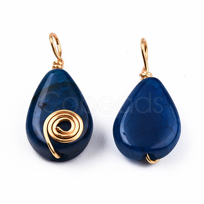 Natural Agate Pendants G-N326-137-04-1