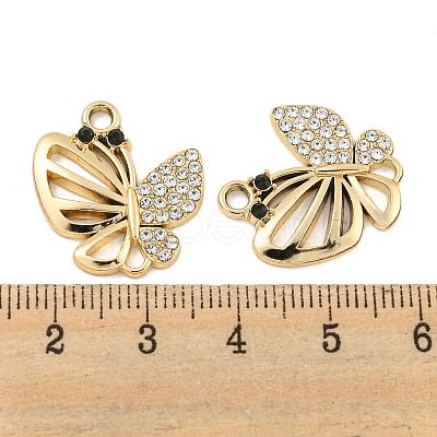 UV Plating Alloy Rhinestone Pendants ALRI-C009-07A-G-1