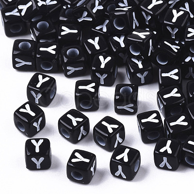 Opaque Acrylic Beads SACR-N002-01Y-1