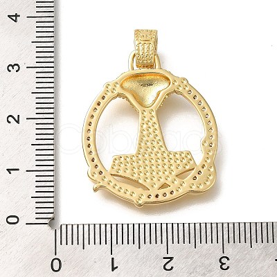 Rack Plating Brass with Cubic Zirconia Pendants KK-Z086-55G-1