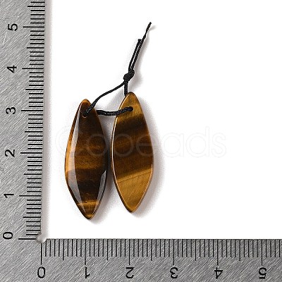 2Pcs Natural Tiger Eye Pendants G-A228-03A-1