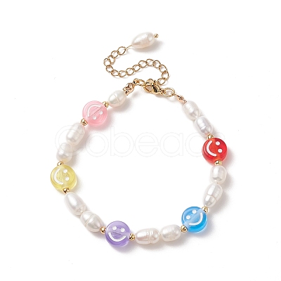 3Pcs 3 Style Natural Pearl & Polymer Clay Beaded Bracelets Set BJEW-TA00236-1