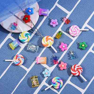 80Pcs 40 Style Polymer Clay & Resin Pendants RESI-SZ0001-41-1