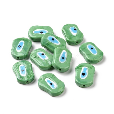 Handmade Evil Eye Lampwork Beads LAMP-G143-03G-1