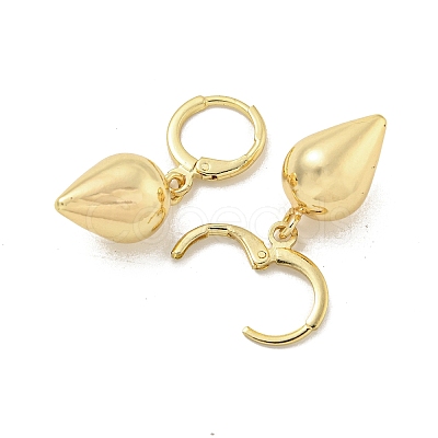 Cone Rack Plated Brass Leverback Dangle Earrings for Women EJEW-Z051-04G-1