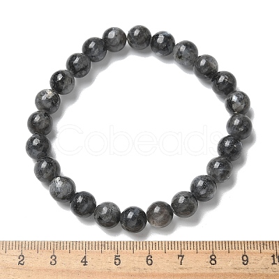 Natural Larvikite Bead Stretch Bracelets BJEW-K212-B-046-1