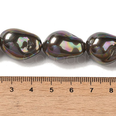 Electroplated Shell Pearl Beads Strands BSHE-M035-01A-04-1