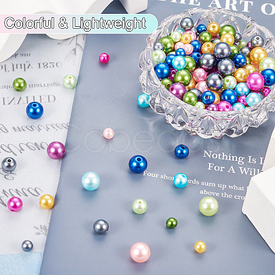 Pandahall 540Pcs 27 Style Spray Painted ABS Plastic Imitation Pearl Beads OACR-TA0001-18-1