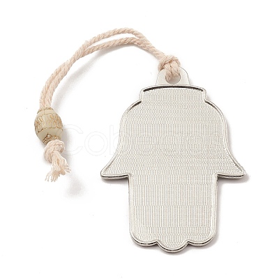 Hamsa Hand/Hand of Miriam with Evil Eye Alloy Resin Pendant Decorations HJEW-K042-01AS-02-1