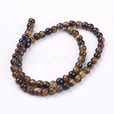 Natural Tiger Eye Round Bead Strands X-G-R200-6mm-1