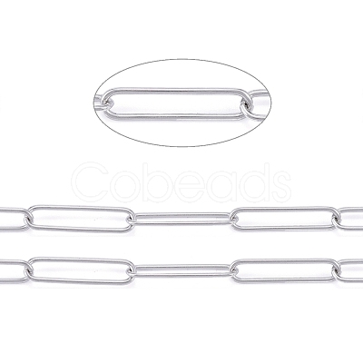 Tarnish Resistant 304 Stainless Steel Paperclip Chains CHS-F011-03A-P-1