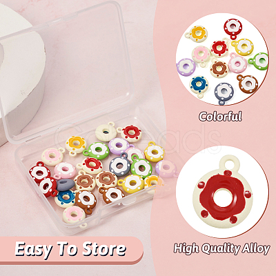 24Pcs 12 Colors Frosted Painted Colored Alloy Pendants FIND-TA0003-24-1