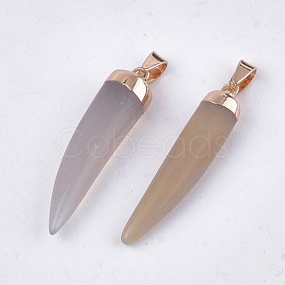 Natural Agate Pointed Pendant G-T121-23G-1