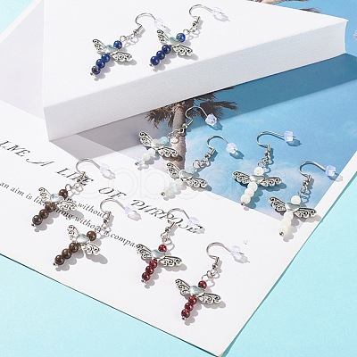 Alloy Angel Dangle Earrings EJEW-JE04872-1