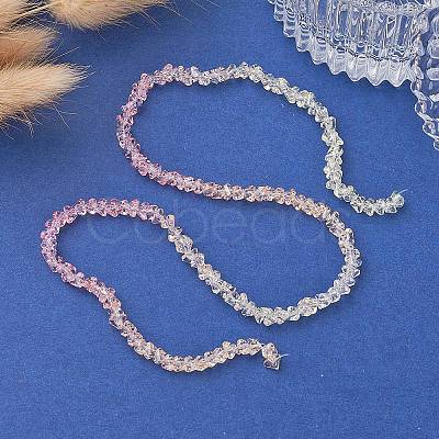 Transparent Baking Paint Glass Bead Strands GLAA-YW0003-17A-1