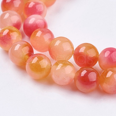 Two Tone Natural White Jade Bead Strands X-G-R165-8mm-06-1