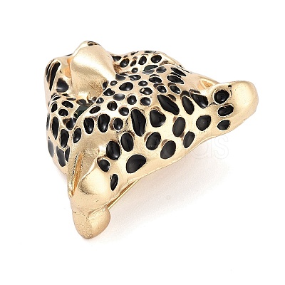 Leopard Black Enamel Pins JEWB-P042-02G-1